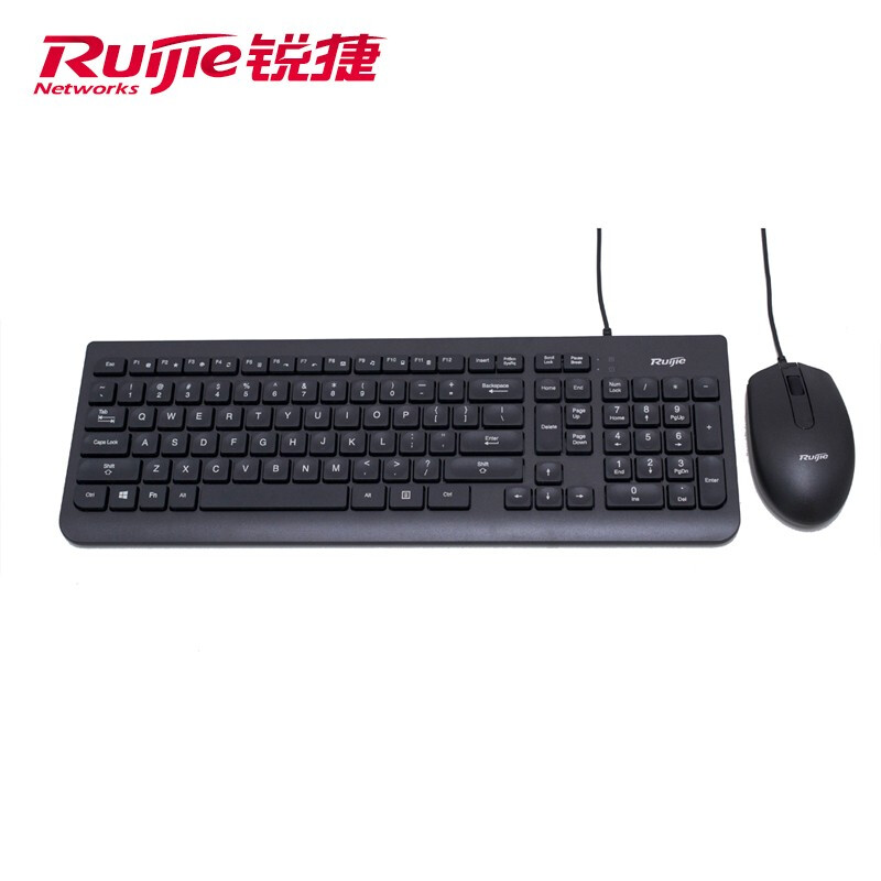 锐捷(Ruijie)有线键鼠套装 USB供电 RG-CPK1000 云课堂 云办公多媒体 黑色